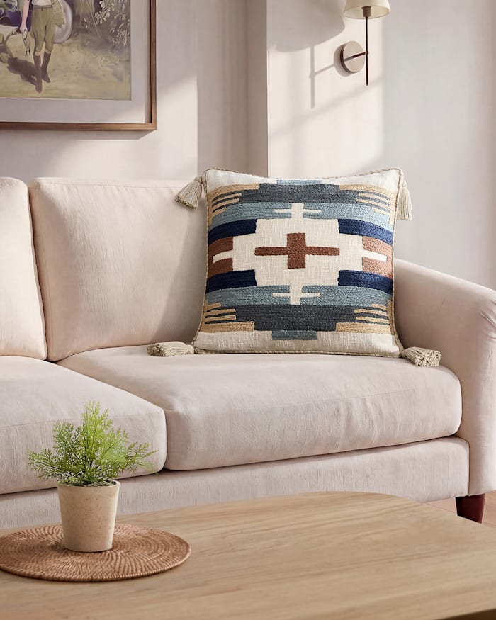 SHIPROCK EMBROIDERED SQUARE PILLOW